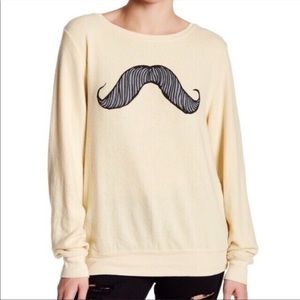 Wildfox Mustache Crew Neck Sweatshirt